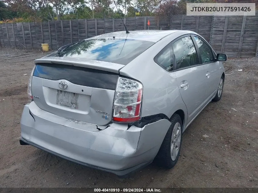 2007 Toyota Prius VIN: JTDKB20U177591426 Lot: 40410910