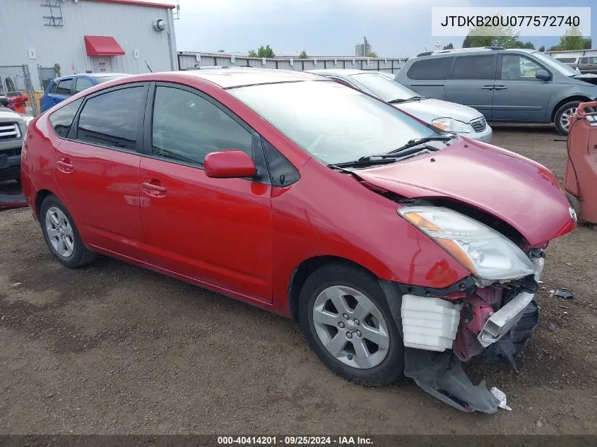 2007 Toyota Prius VIN: JTDKB20U077572740 Lot: 40414201