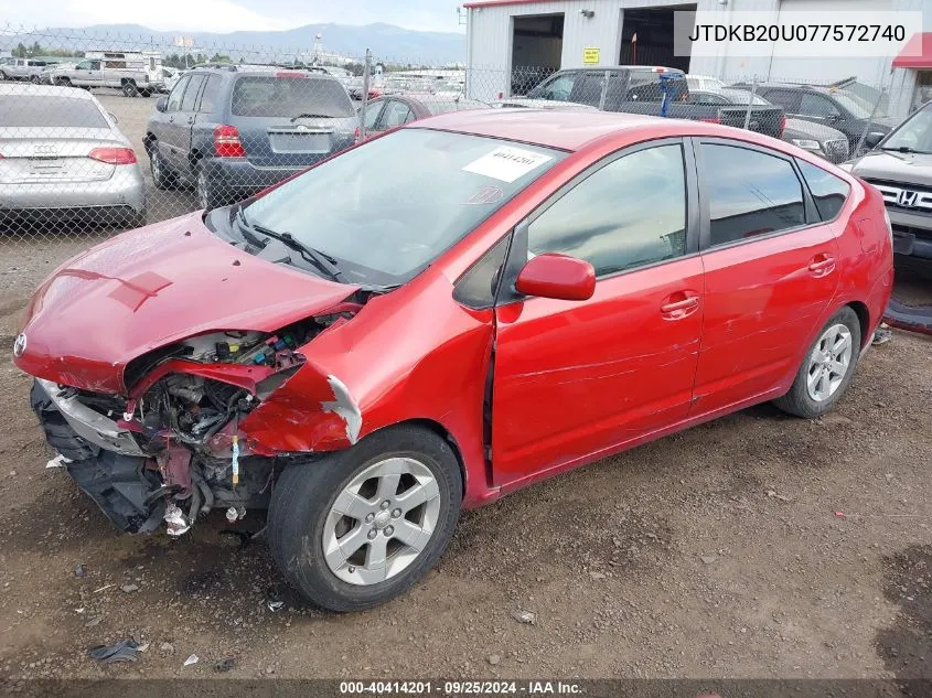 2007 Toyota Prius VIN: JTDKB20U077572740 Lot: 40414201