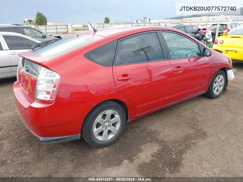 2007 Toyota Prius VIN: JTDKB20U077572740 Lot: 40414201