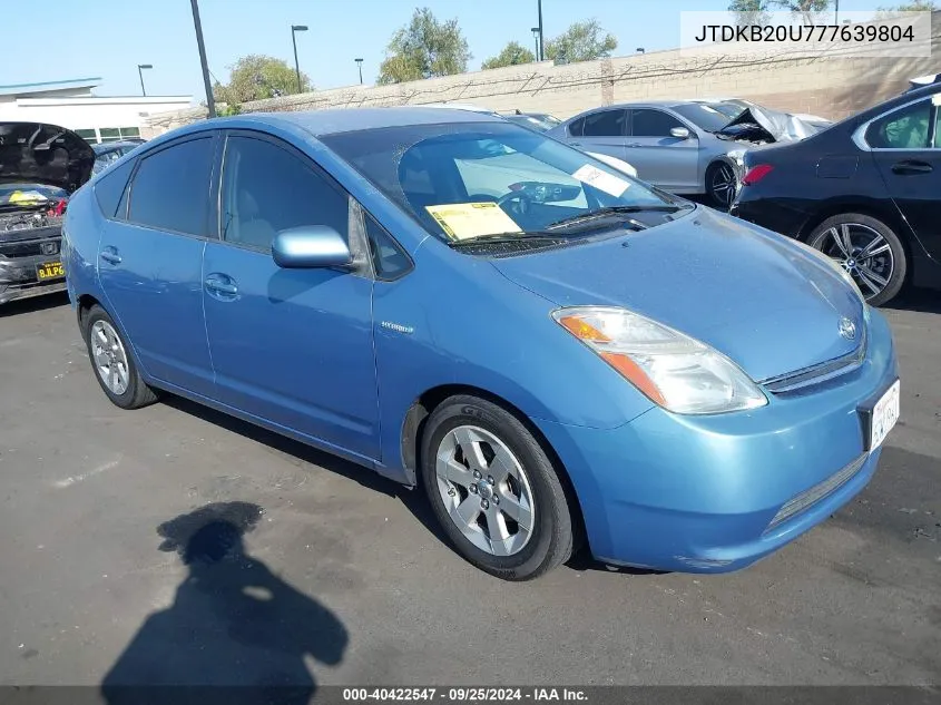 2007 Toyota Prius VIN: JTDKB20U777639804 Lot: 40422547