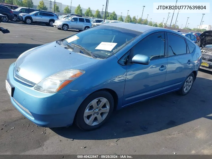 2007 Toyota Prius VIN: JTDKB20U777639804 Lot: 40422547