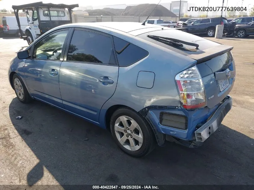 2007 Toyota Prius VIN: JTDKB20U777639804 Lot: 40422547