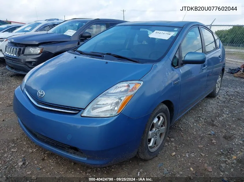 2007 Toyota Prius VIN: JTDKB20U077602044 Lot: 40424798