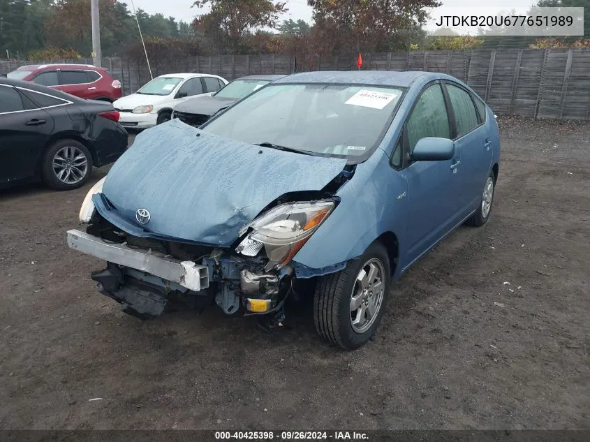 2007 Toyota Prius VIN: JTDKB20U677651989 Lot: 40425398