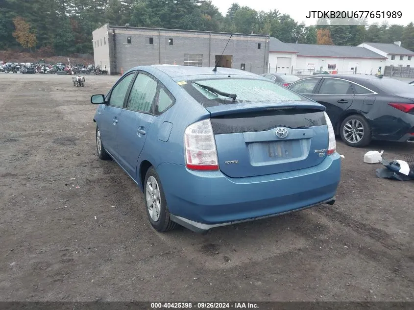 2007 Toyota Prius VIN: JTDKB20U677651989 Lot: 40425398