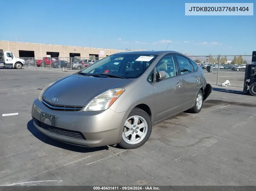 2007 Toyota Prius VIN: JTDKB20U377681404 Lot: 40431411