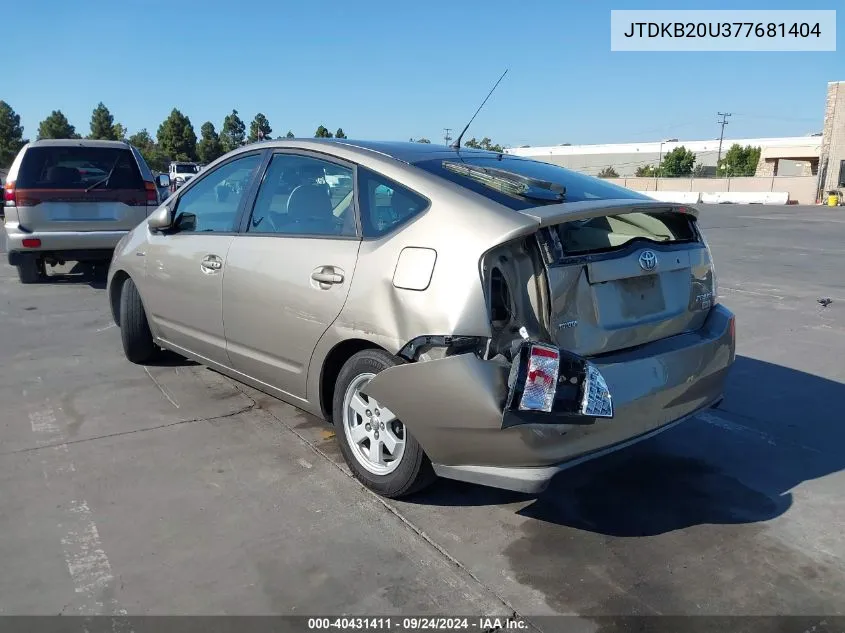 2007 Toyota Prius VIN: JTDKB20U377681404 Lot: 40431411