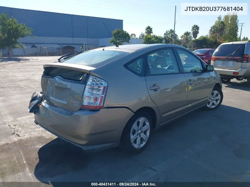 2007 Toyota Prius VIN: JTDKB20U377681404 Lot: 40431411