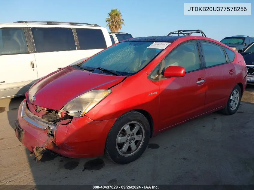 2007 Toyota Prius VIN: JTDKB20U377578256 Lot: 40437029