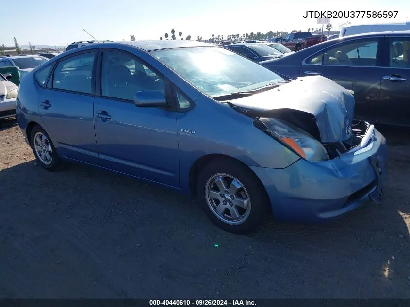 2007 Toyota Prius VIN: JTDKB20U377586597 Lot: 40440610