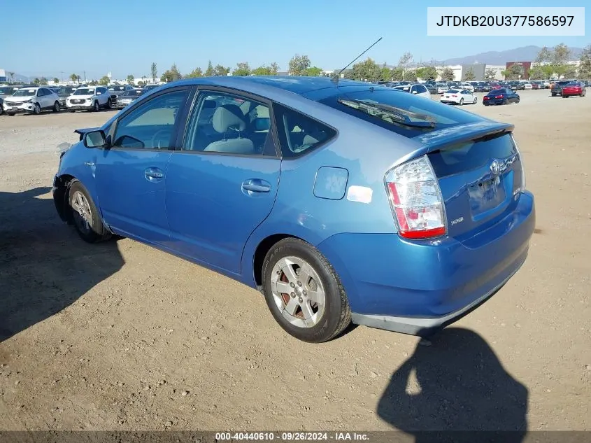 2007 Toyota Prius VIN: JTDKB20U377586597 Lot: 40440610