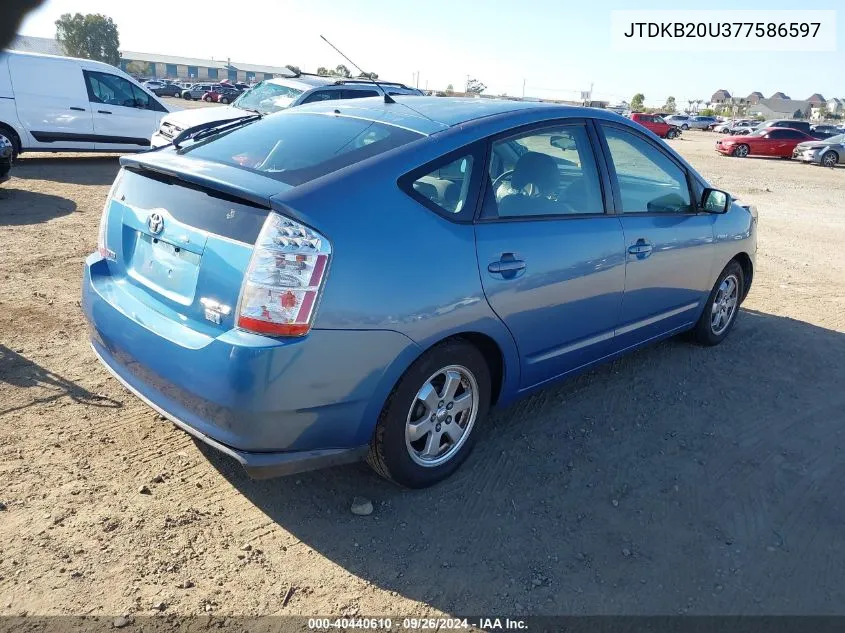 2007 Toyota Prius VIN: JTDKB20U377586597 Lot: 40440610