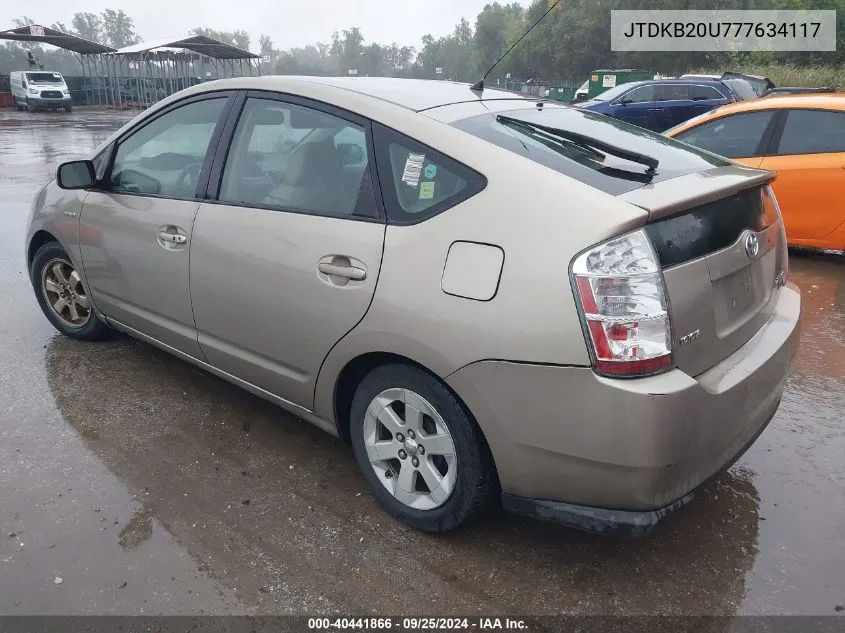 2007 Toyota Prius VIN: JTDKB20U777634117 Lot: 40441866