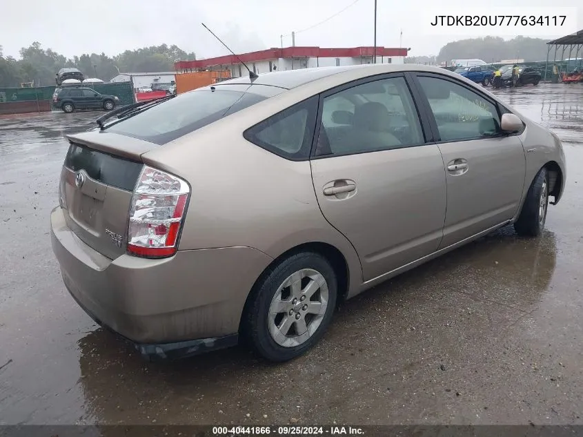 2007 Toyota Prius VIN: JTDKB20U777634117 Lot: 40441866