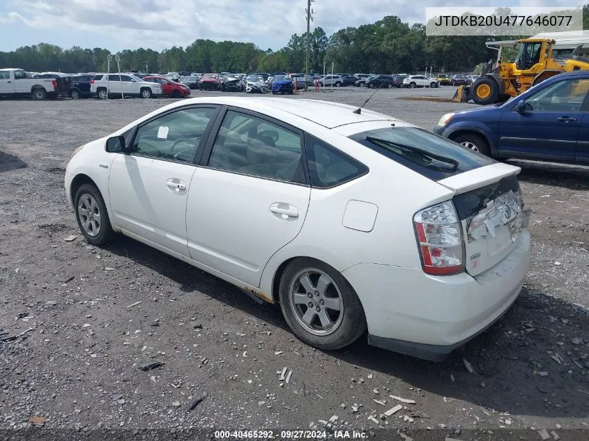 JTDKB20U477646077 2007 Toyota Prius