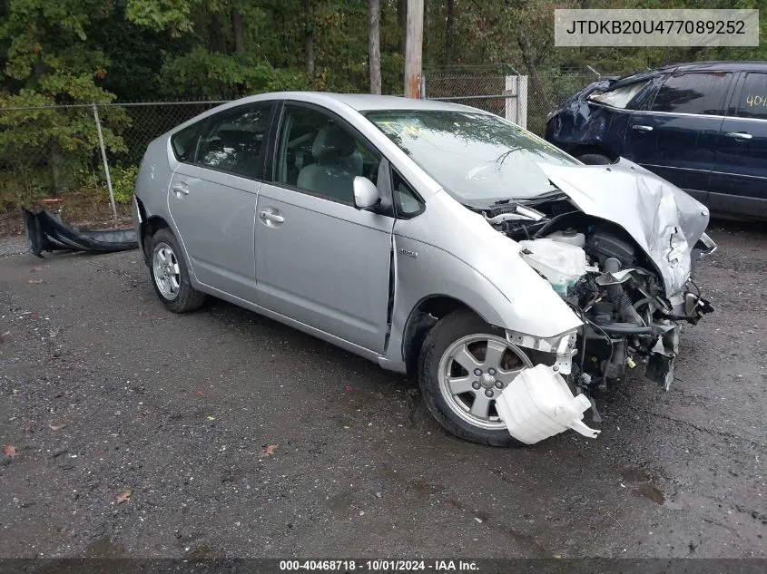 2007 Toyota Prius VIN: JTDKB20U477089252 Lot: 40468718