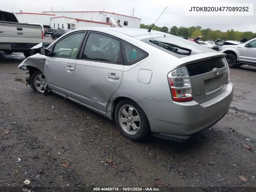 2007 Toyota Prius VIN: JTDKB20U477089252 Lot: 40468718