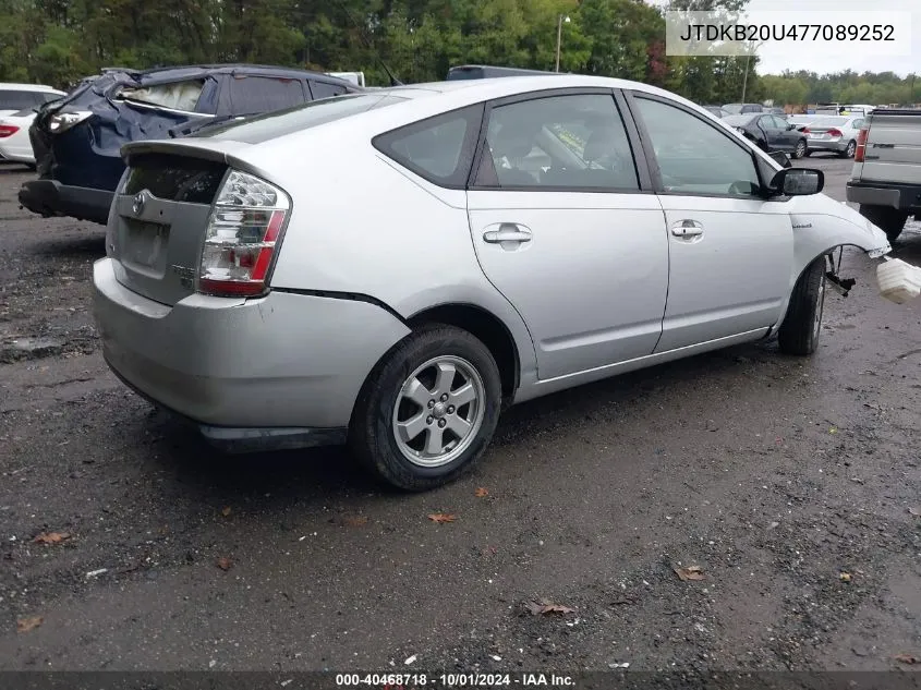 2007 Toyota Prius VIN: JTDKB20U477089252 Lot: 40468718