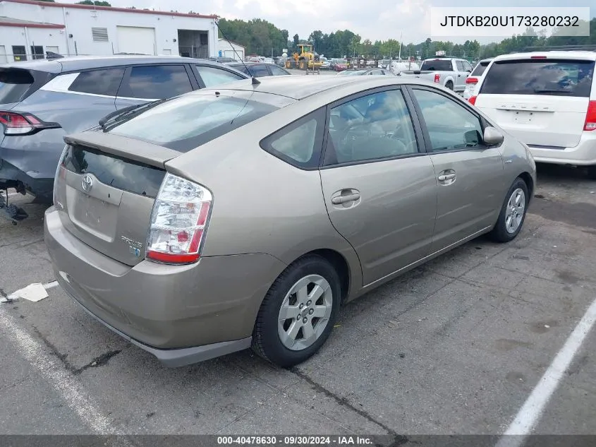 2007 Toyota Prius Base (Cvt-E) VIN: JTDKB20U173280232 Lot: 40478630