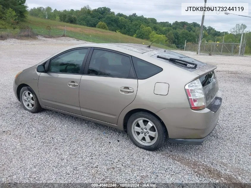 2007 Toyota Prius Base (Cvt-E) VIN: JTDKB20U173244119 Lot: 40482246