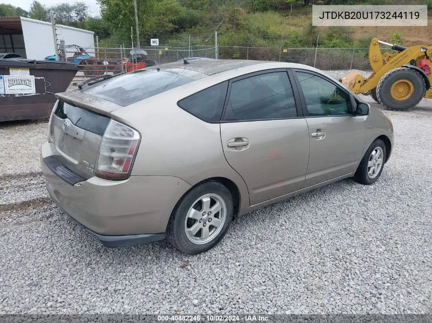 2007 Toyota Prius Base (Cvt-E) VIN: JTDKB20U173244119 Lot: 40482246