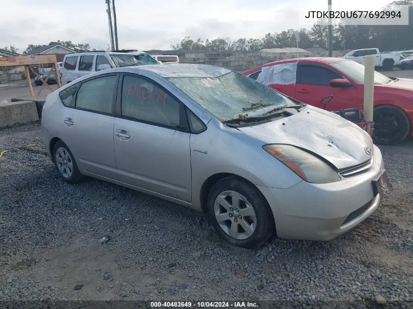 2007 Toyota Prius Base (Cvt-E) VIN: JTDKB20U677692994 Lot: 40483649