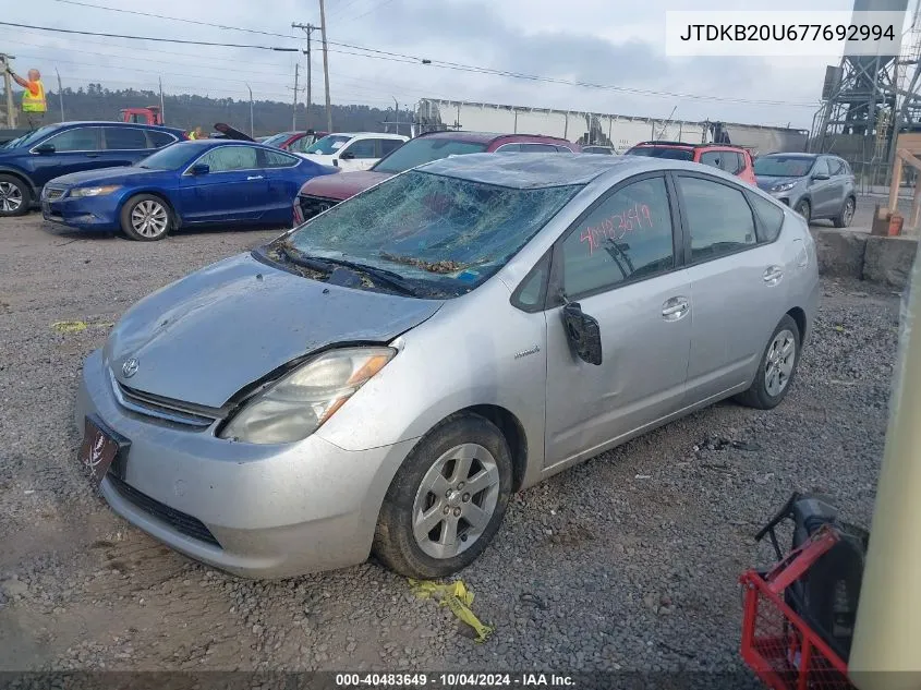 2007 Toyota Prius Base (Cvt-E) VIN: JTDKB20U677692994 Lot: 40483649