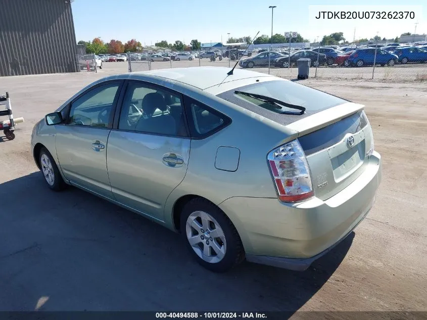 2007 Toyota Prius Base (Cvt-E) VIN: JTDKB20U073262370 Lot: 40494588