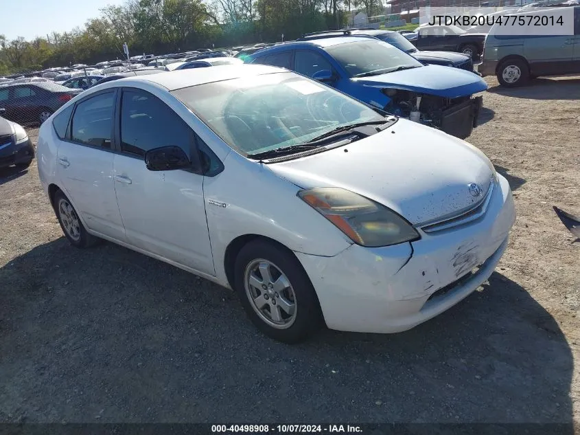 2007 Toyota Prius Base (Cvt-E) VIN: JTDKB20U477572014 Lot: 40498908