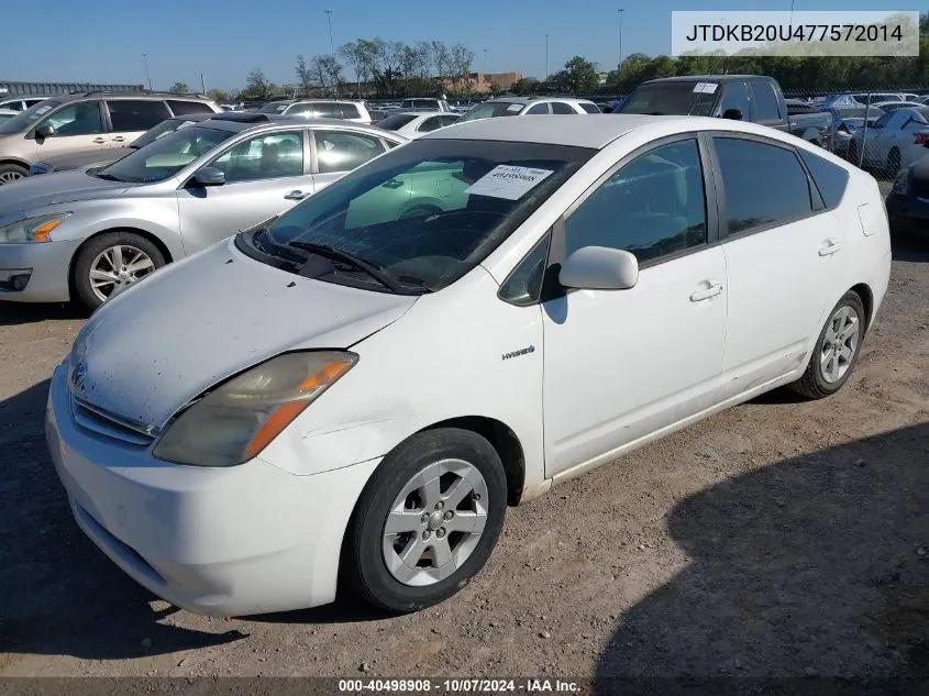 2007 Toyota Prius Base (Cvt-E) VIN: JTDKB20U477572014 Lot: 40498908