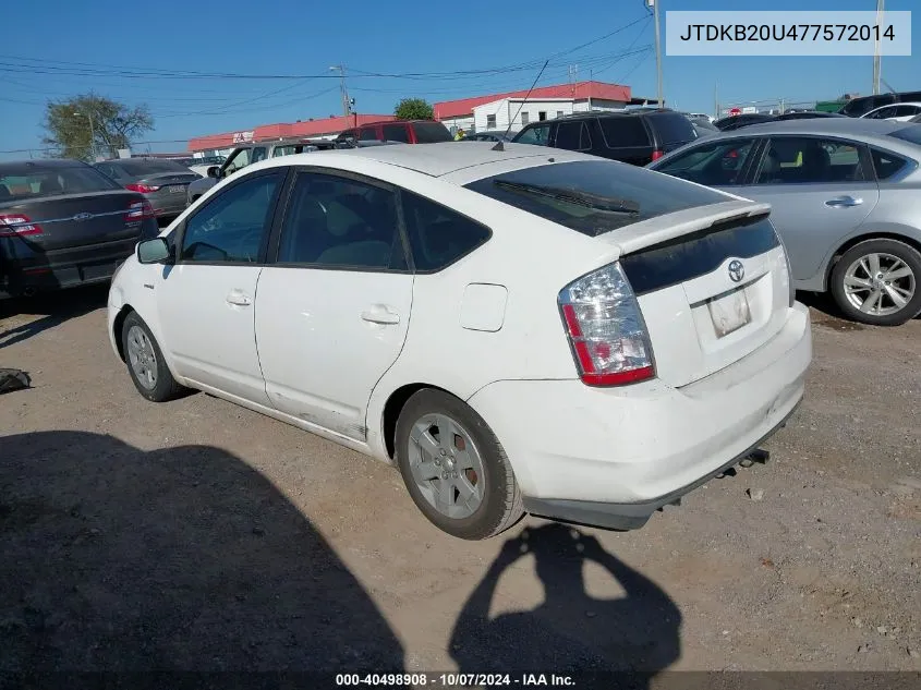 2007 Toyota Prius Base (Cvt-E) VIN: JTDKB20U477572014 Lot: 40498908