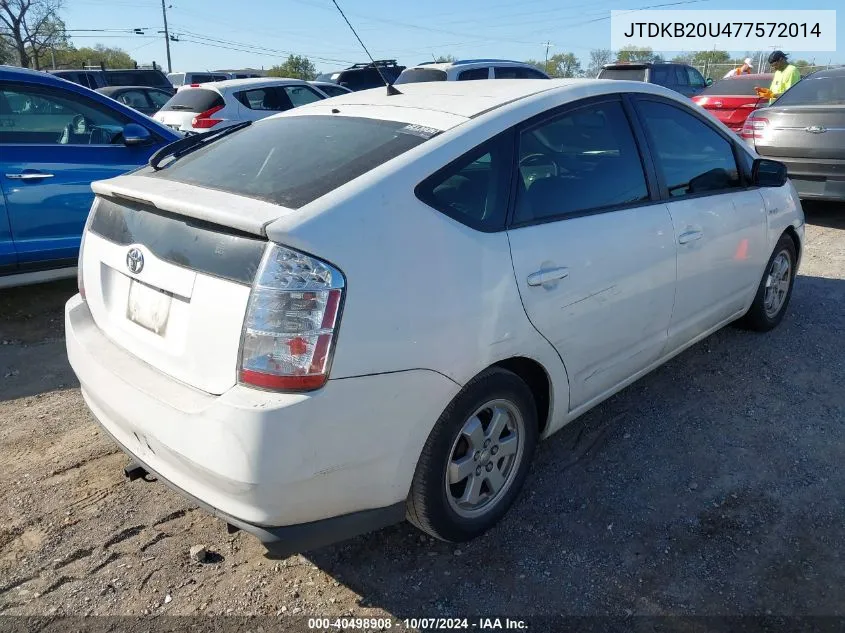 2007 Toyota Prius Base (Cvt-E) VIN: JTDKB20U477572014 Lot: 40498908