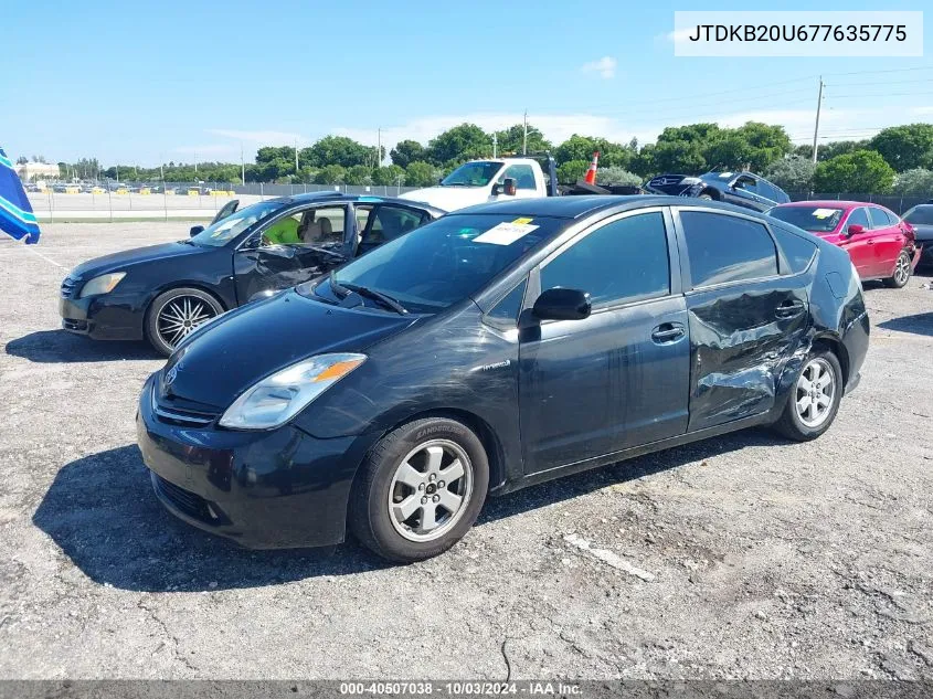 2007 Toyota Prius Base (Cvt-E) VIN: JTDKB20U677635775 Lot: 40507038