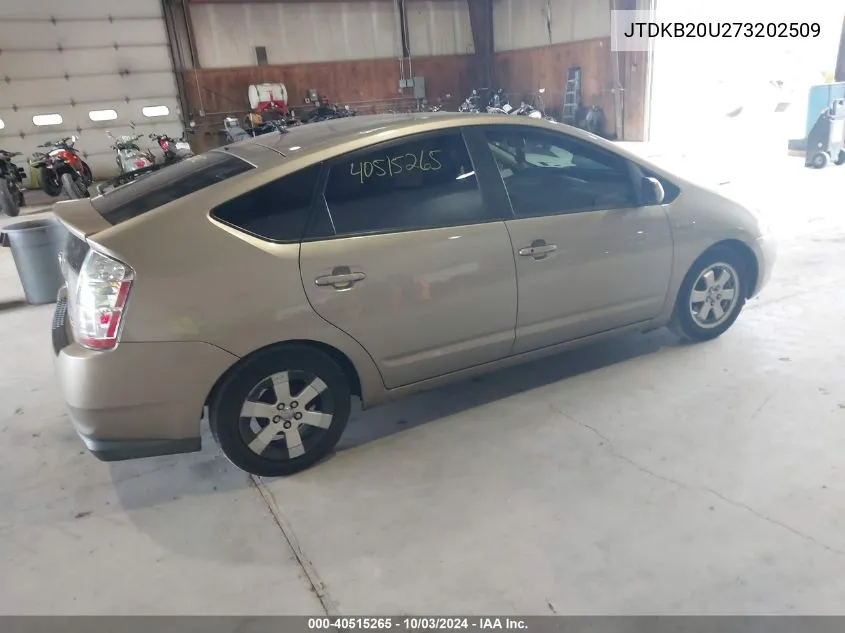 2007 Toyota Prius Base (Cvt-E) VIN: JTDKB20U273202509 Lot: 40515265