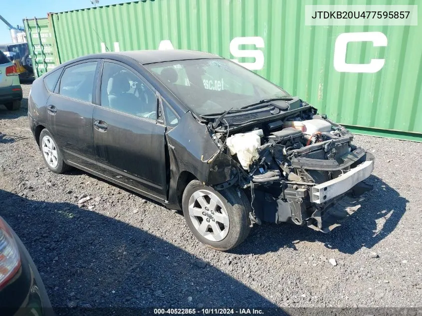 2007 Toyota Prius VIN: JTDKB20U477595857 Lot: 40522865