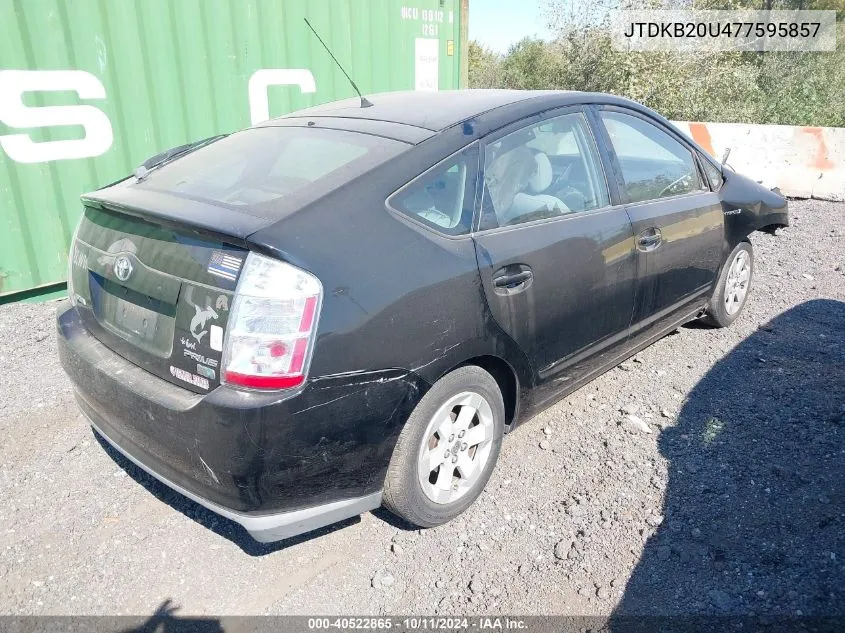 2007 Toyota Prius VIN: JTDKB20U477595857 Lot: 40522865