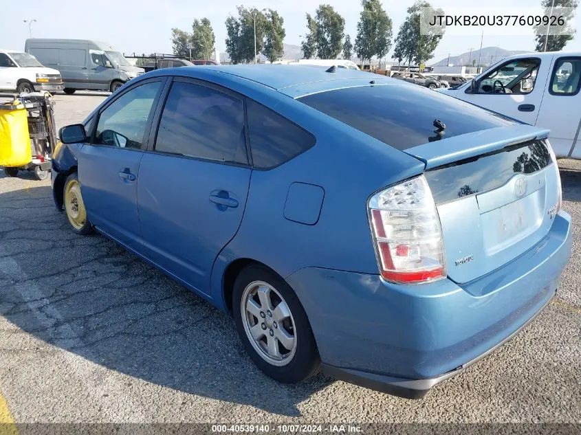 2007 Toyota Prius Base (Cvt-E) VIN: JTDKB20U377609926 Lot: 40539140