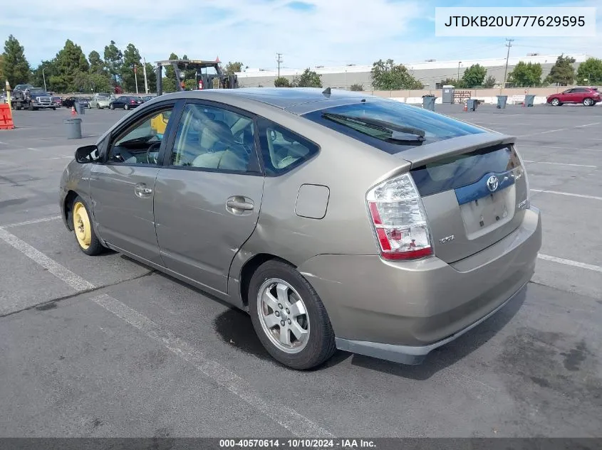 2007 Toyota Prius Base (Cvt-E) VIN: JTDKB20U777629595 Lot: 40570614