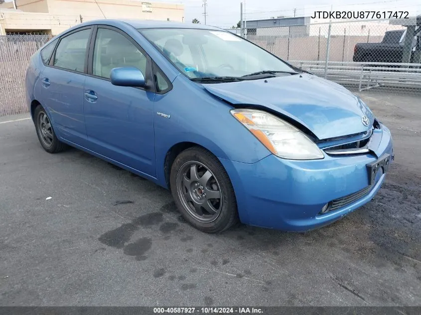 2007 Toyota Prius Touring VIN: JTDKB20U877617472 Lot: 40587927