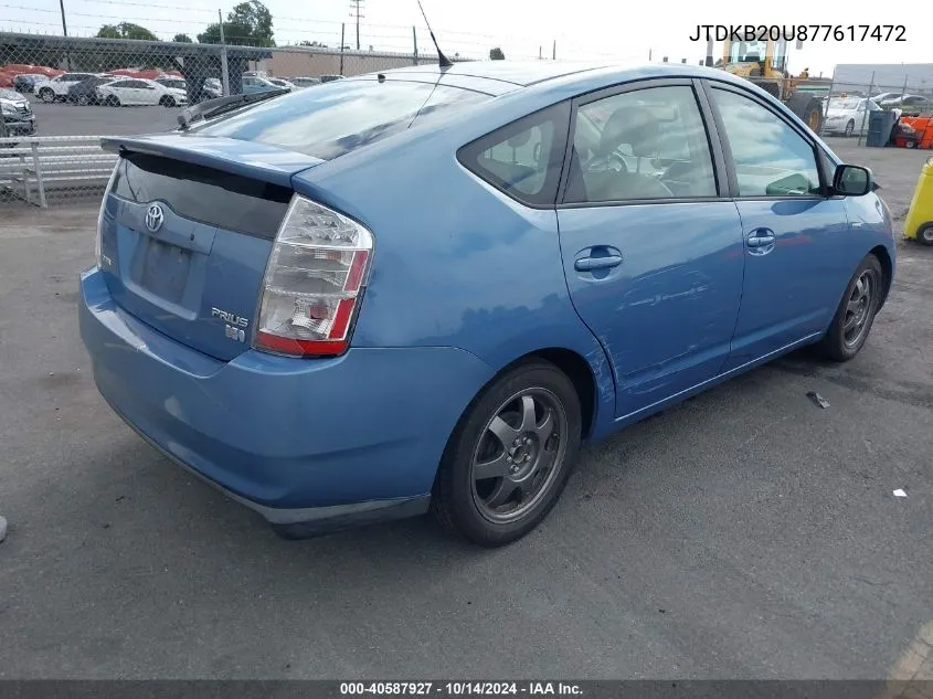 2007 Toyota Prius Touring VIN: JTDKB20U877617472 Lot: 40587927