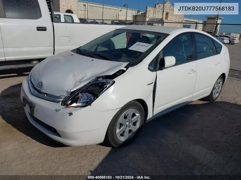 2007 Toyota Prius Base (Cvt-E) VIN: JTDKB20U777568183 Lot: 40595183