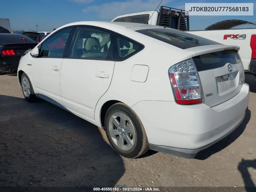 2007 Toyota Prius Base (Cvt-E) VIN: JTDKB20U777568183 Lot: 40595183