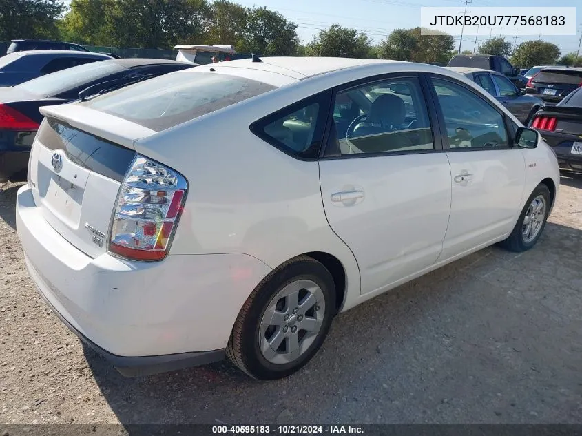 2007 Toyota Prius Base (Cvt-E) VIN: JTDKB20U777568183 Lot: 40595183