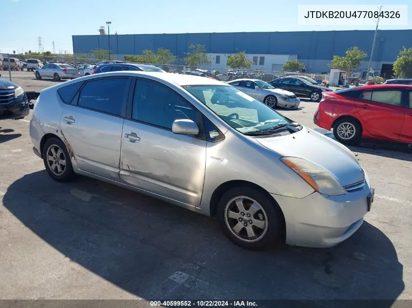 2007 Toyota Prius VIN: JTDKB20U477084326 Lot: 40599552