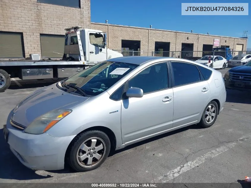 2007 Toyota Prius VIN: JTDKB20U477084326 Lot: 40599552