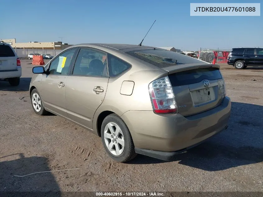 2007 Toyota Prius VIN: JTDKB20U477601088 Lot: 40602915