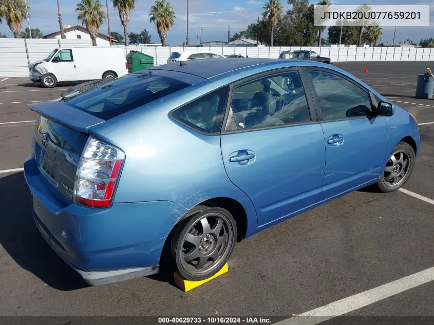 2007 Toyota Prius Touring VIN: JTDKB20U077659201 Lot: 40629733