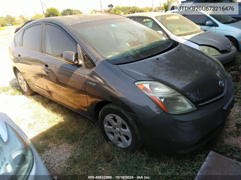 2007 Toyota Prius VIN: JTDKB20U673216476 Lot: 40632890