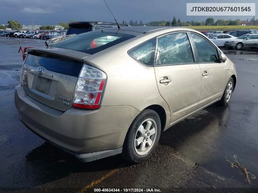 2007 Toyota Prius VIN: JTDKB20U677601545 Lot: 40634344